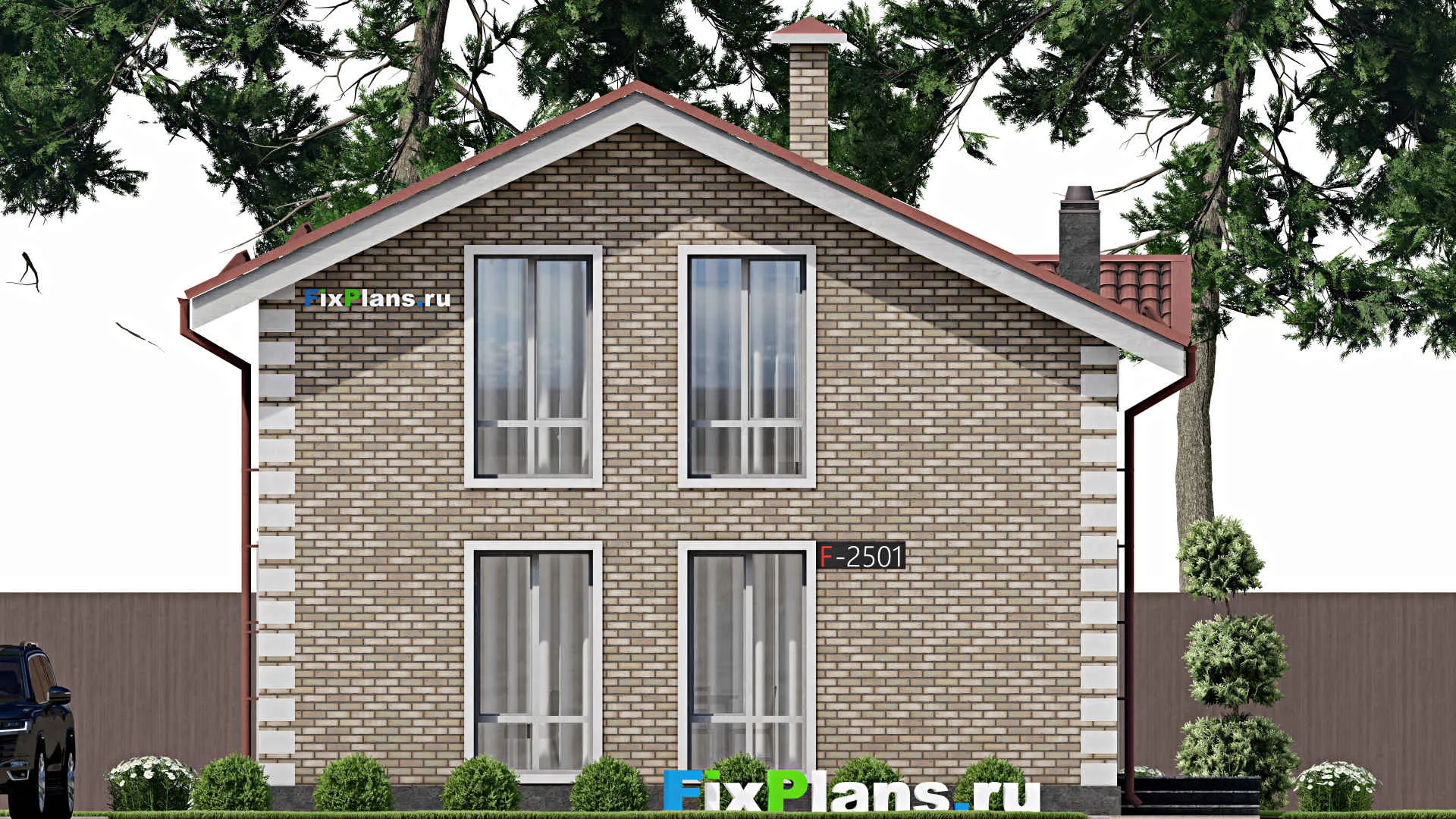 F-2501 - Проект дома с мансардой 9 на 11, площадью 110 м² с 3 спальнями