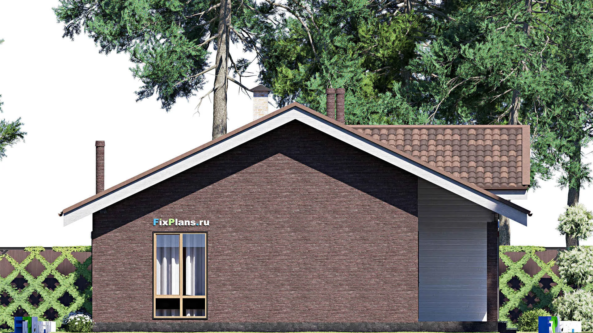 F-18854 - План одноэтажного дома 12 на 18, площадью 160 м² с террасой и 3 спальнями