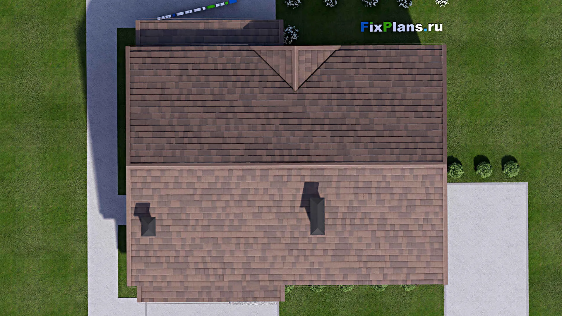 F-13643 - Проект дома с мансардой 14 на 15, площадью 210 м² с террасой и 4 спальнями