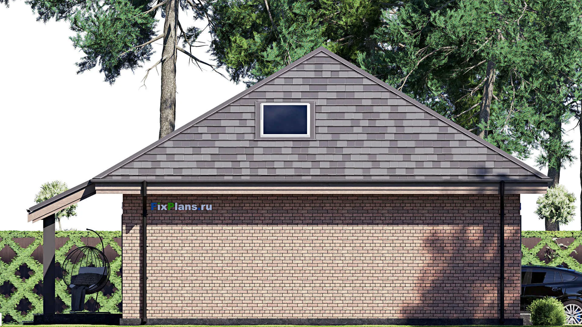 F-17828 - Проект дома с мансардой 12 на 12, площадью 160 м² с террасой и 4 спальнями