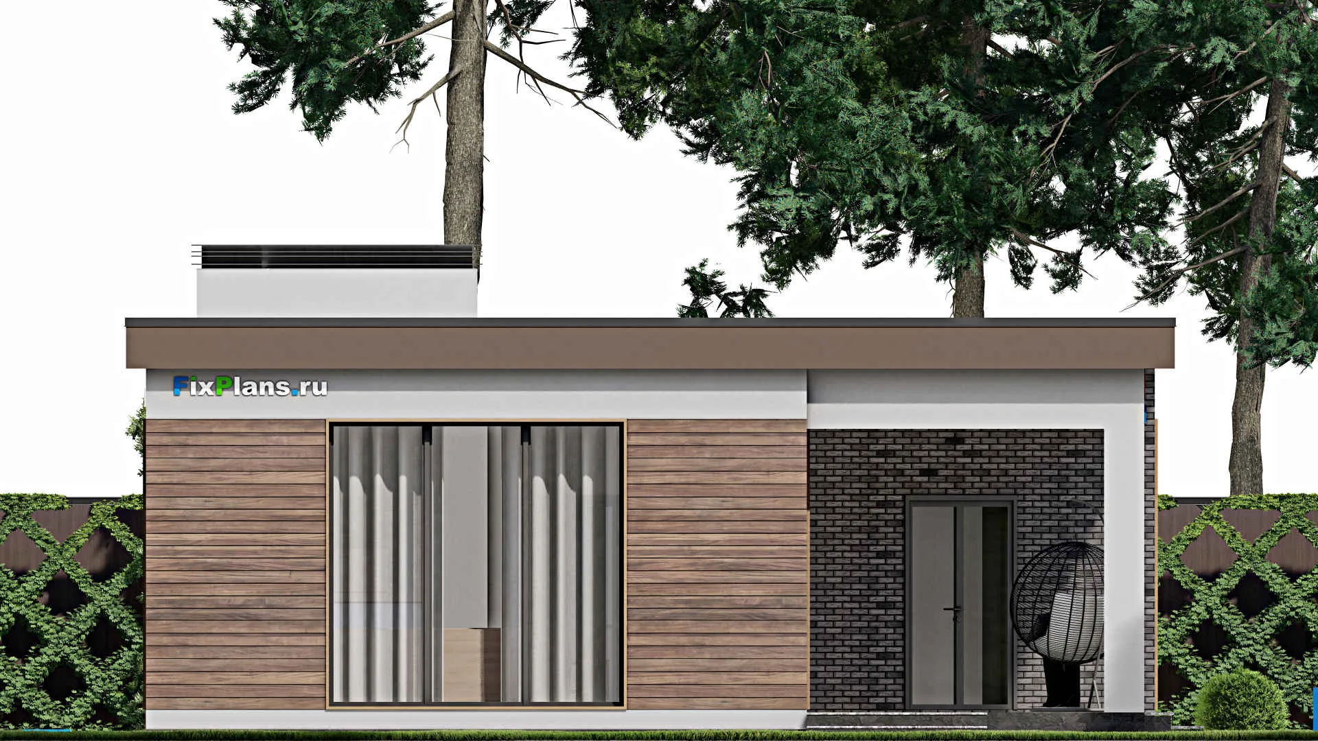 F-8864 - Проект одноэтажного дома 10 на 22, площадью 180 м² с террасой и 3 спальнями