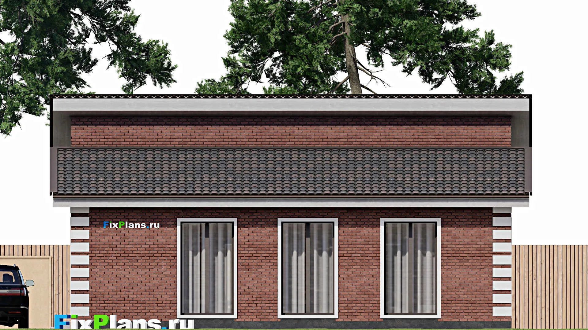 F-1115 - Проект одноэтажного дома 10 на 12, площадью 100 м² с 3 спальнями