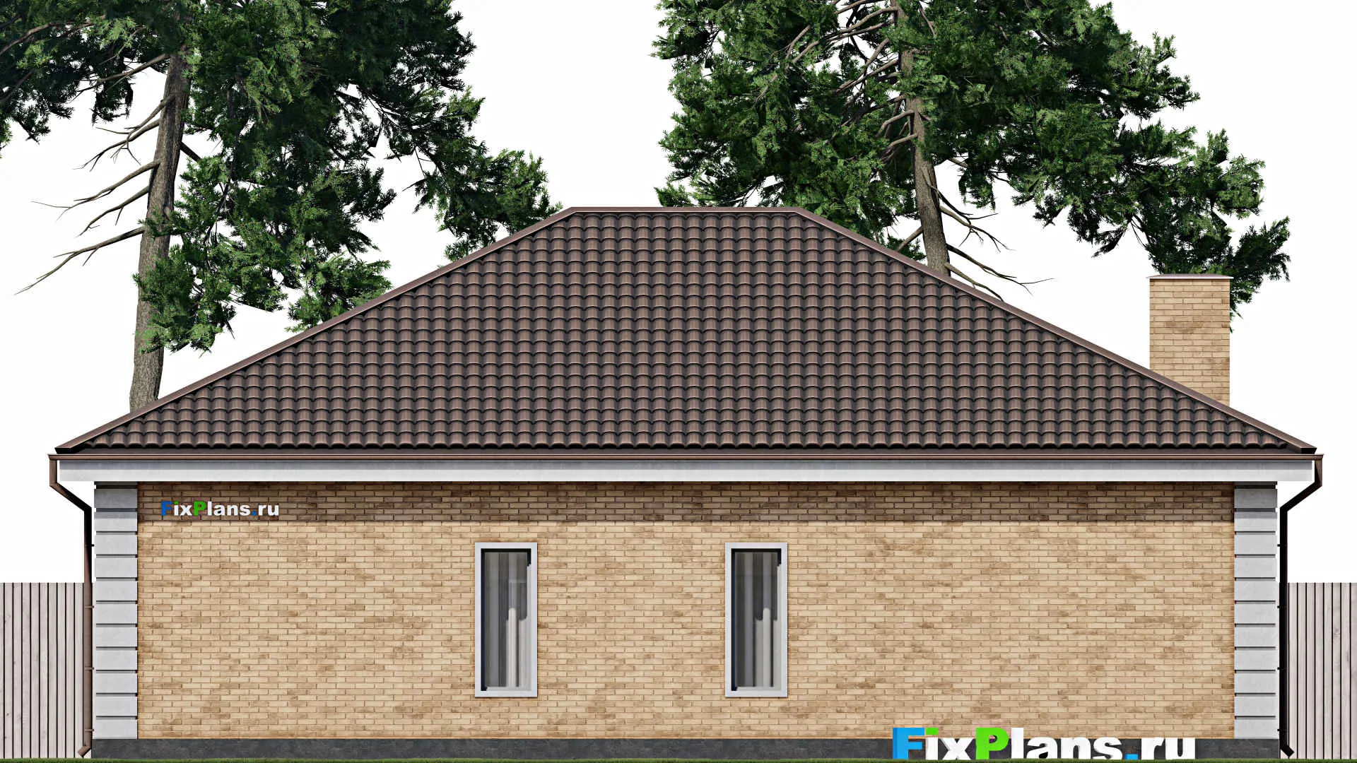 F-1664 - Проект одноэтажного дома 13 на 16, площадью 150 м² с 3 спальнями