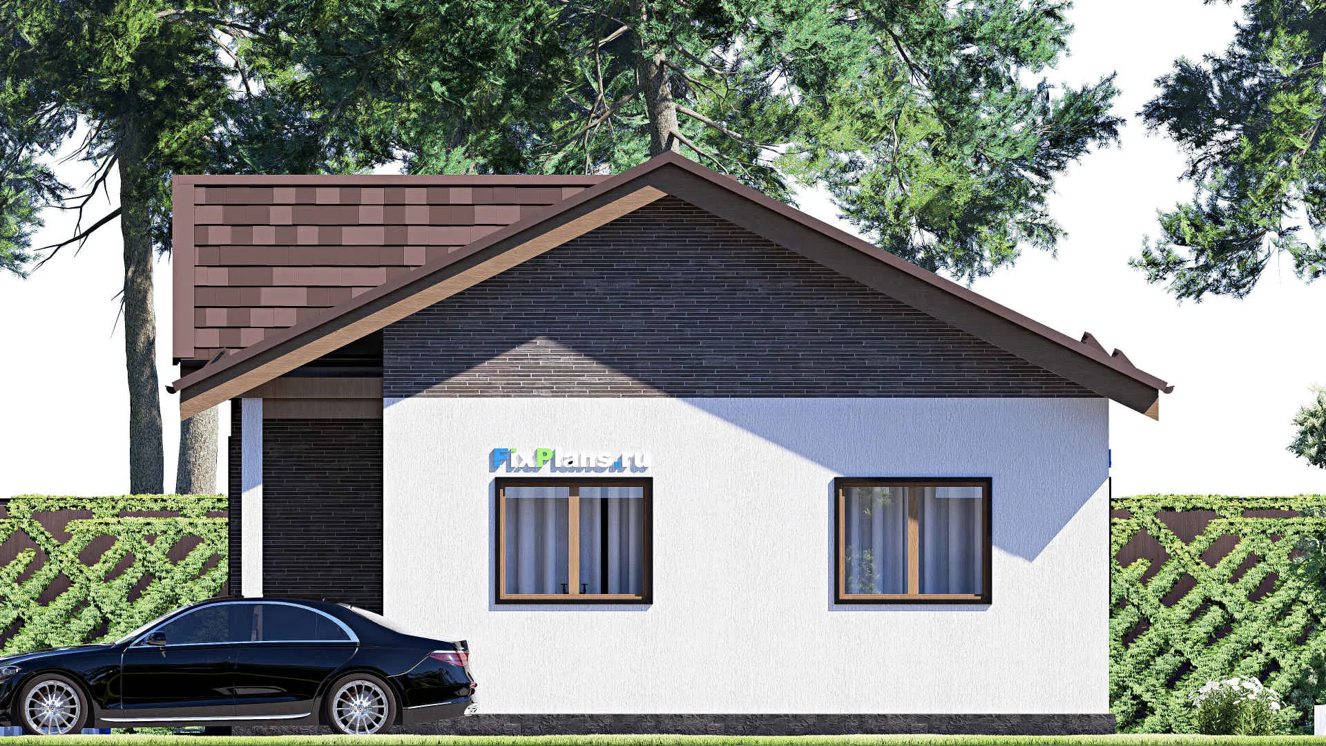 F-18575 - Проект одноэтажного дома 9 на 11, площадью 80 м² с 2 спальнями