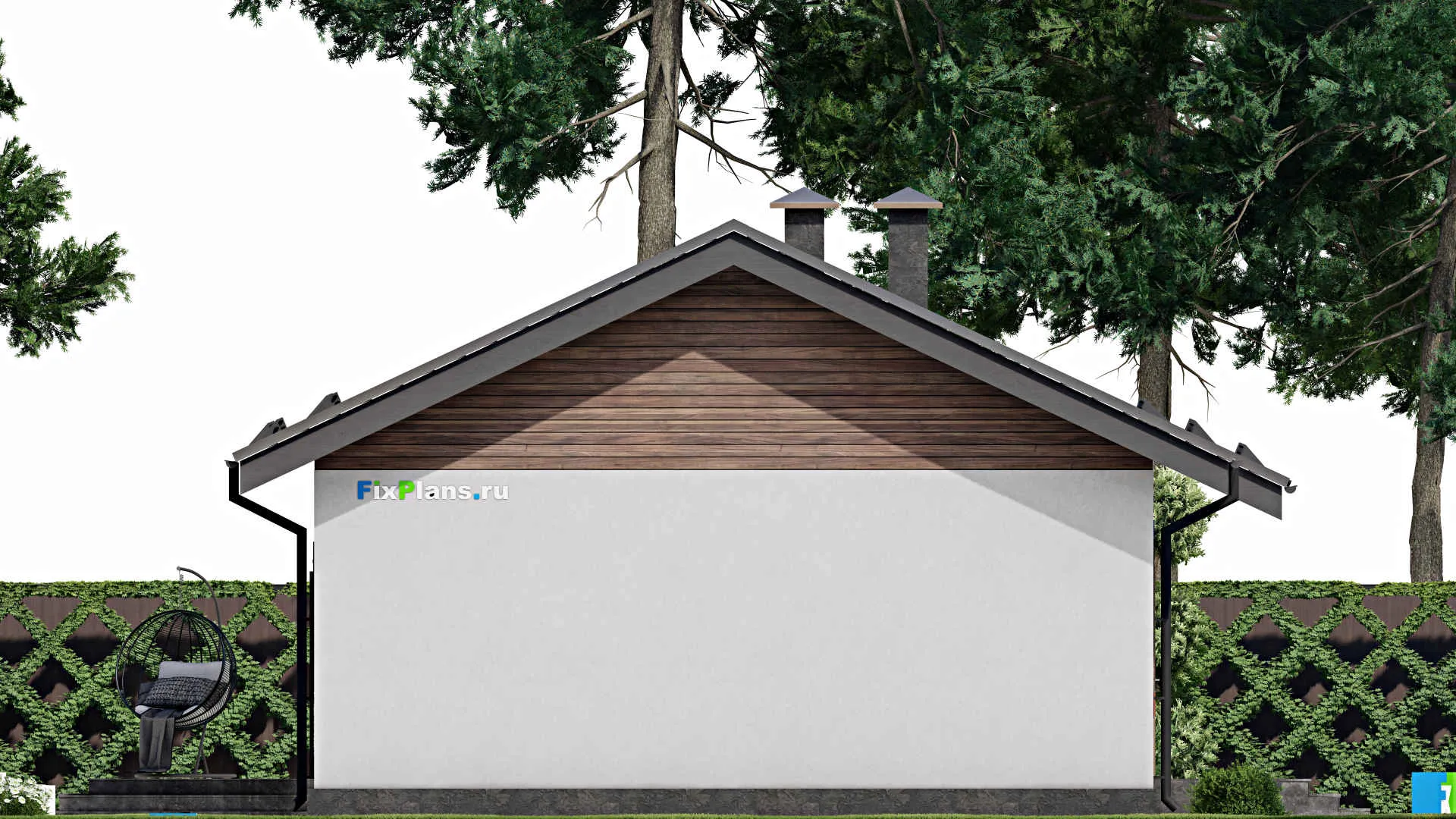 F-3995 - Проект одноэтажного дома 9 на 14, площадью 110 м² с террасой и 3 спальнями