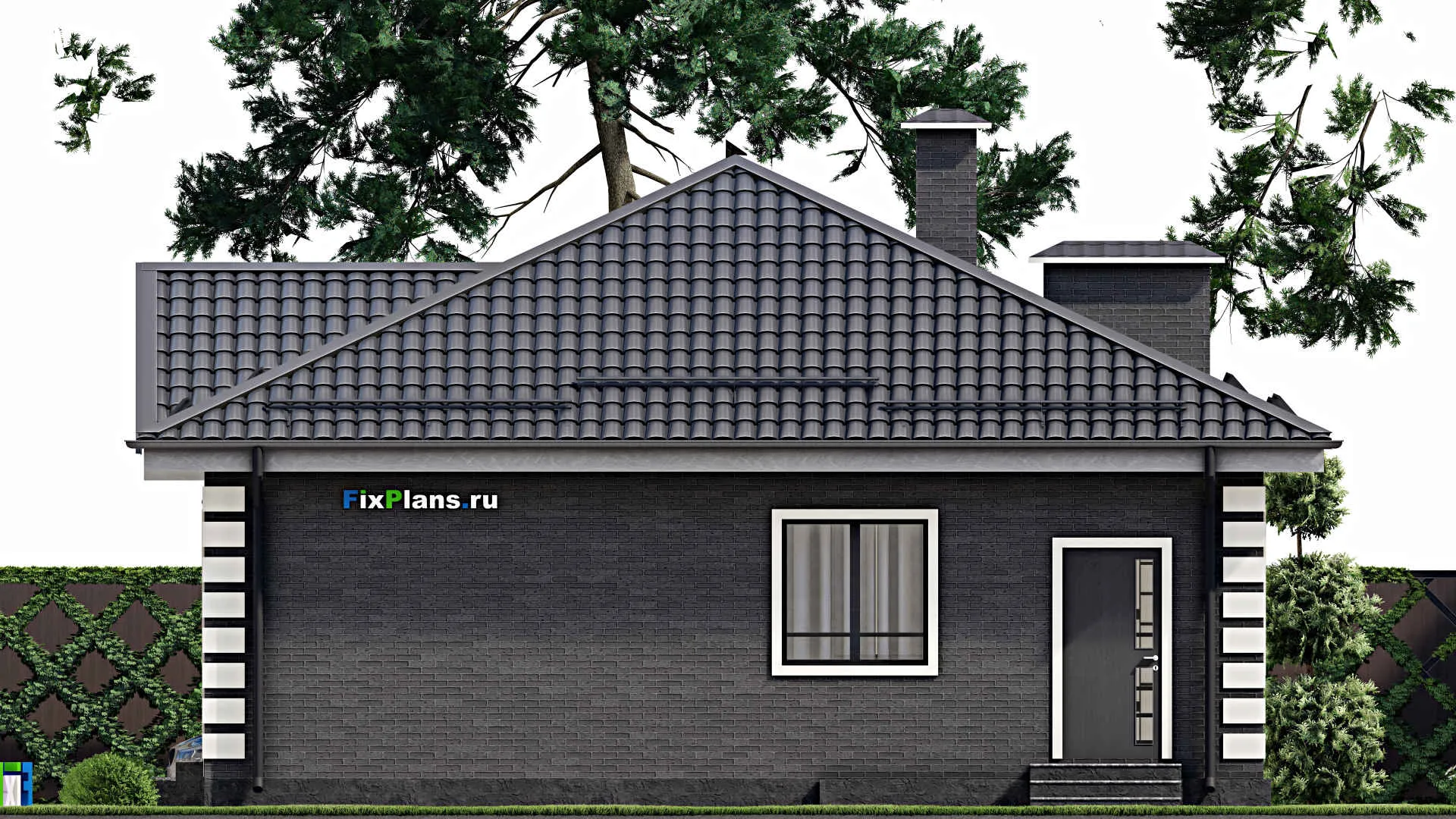 F-4895 - Проект одноэтажного дома 11 на 12, площадью 90 м² с 2 спальнями