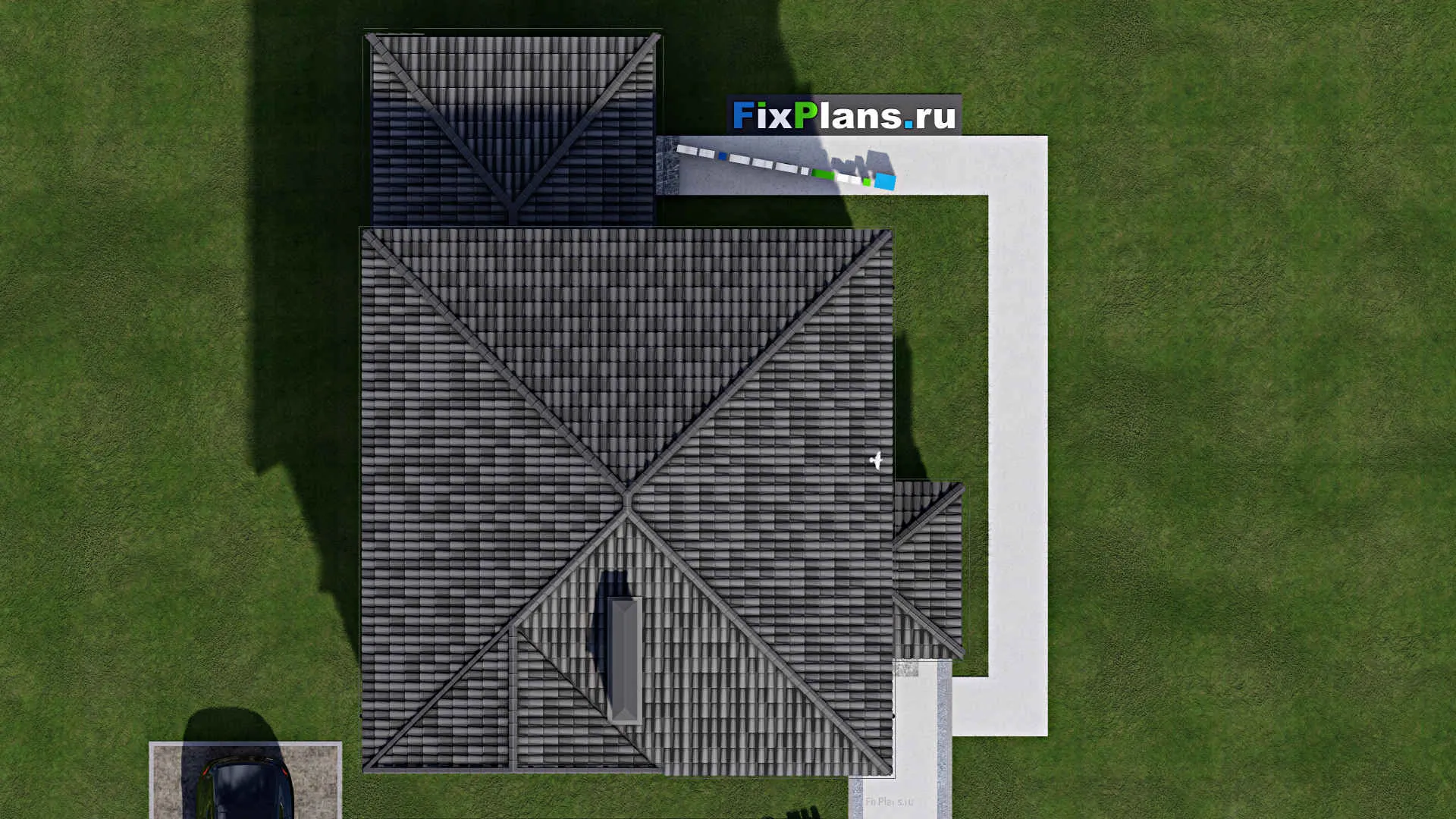 F-1619 - Проект двухэтажного дома 10 на 10, площадью 160 м² с террасой и 3 спальнями