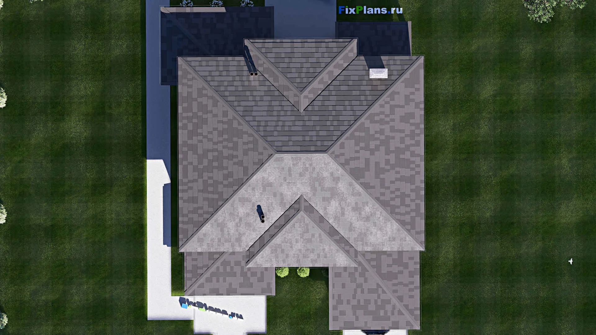 F-19628 - Проект двухэтажного дома 16 на 20, площадью 270 м² с террасой и 3 спальнями