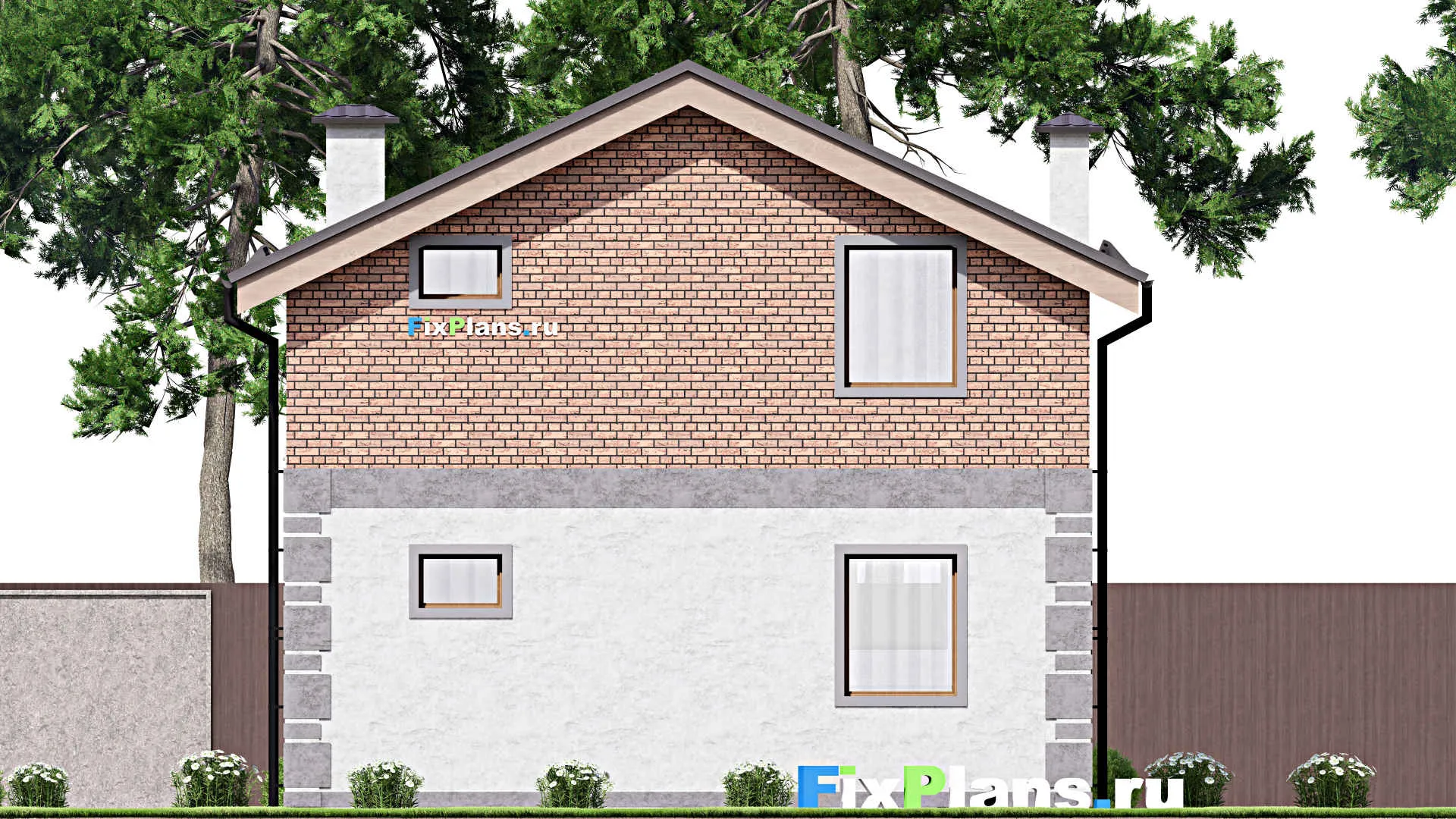 F-9899 - Проект дома с мансардой 9 на 9, площадью 90 м² с 4 спальнями