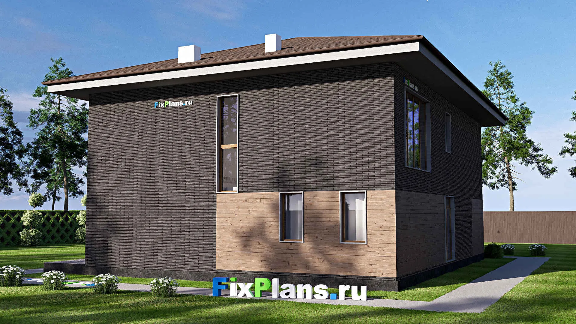 F-20762 - Проект двухэтажного дома 14 на 15, площадью 220 м² с террасой, балконом и 4 спальнями