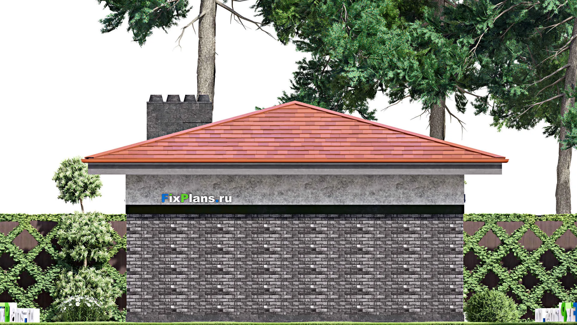 F-15047 - Проект бани 8 на 9, площадью 50 м² с комнатой отдыха и санузлом