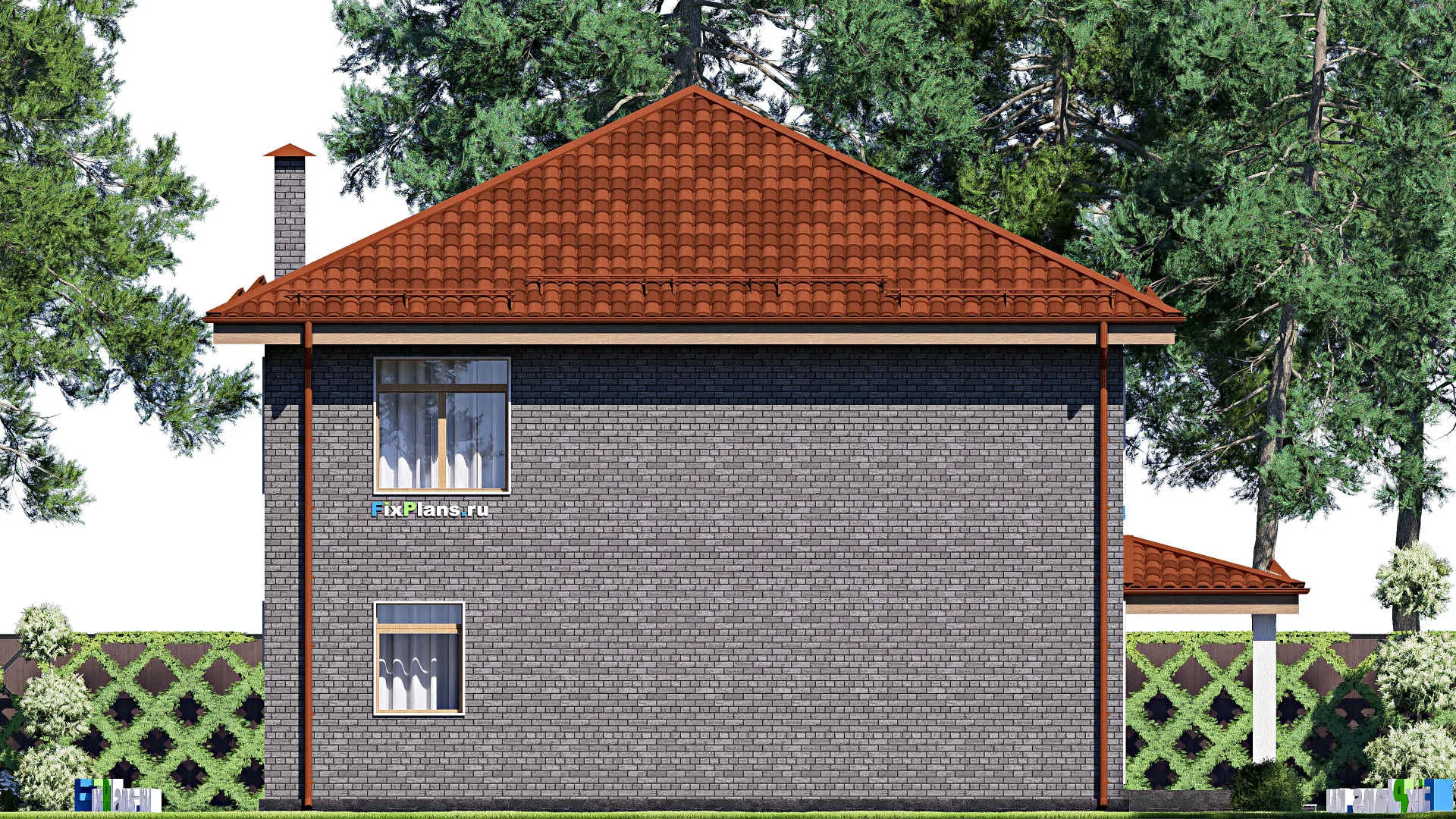 F-17693 - Проект двухэтажного дома 12 на 14, площадью 200 м² с террасой, балконом и 4 спальнями
