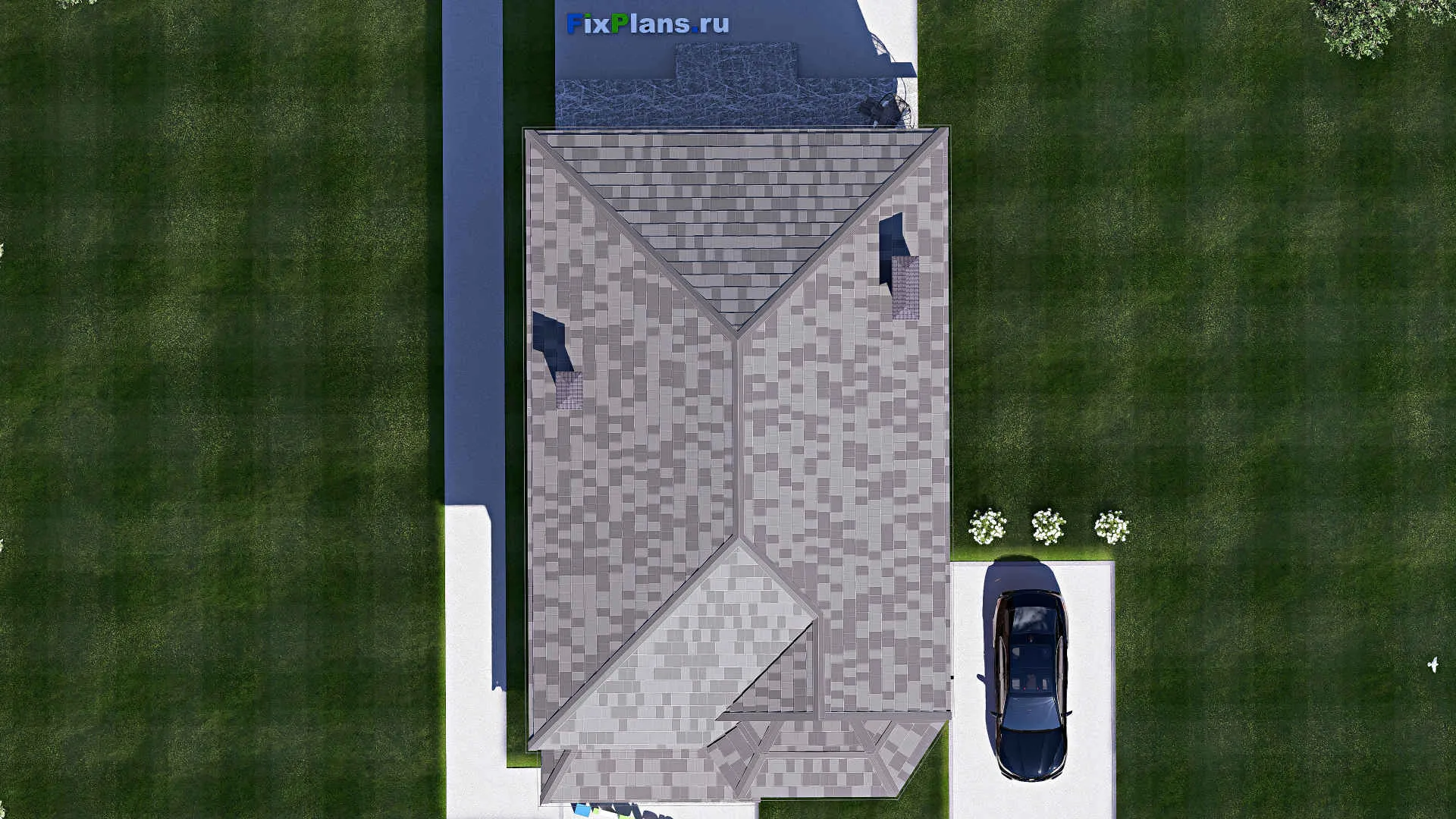 F-17990 - Планы двухэтажного дома 9 на 18, площадью 220 м² с террасой, балконом и 4 спальнями