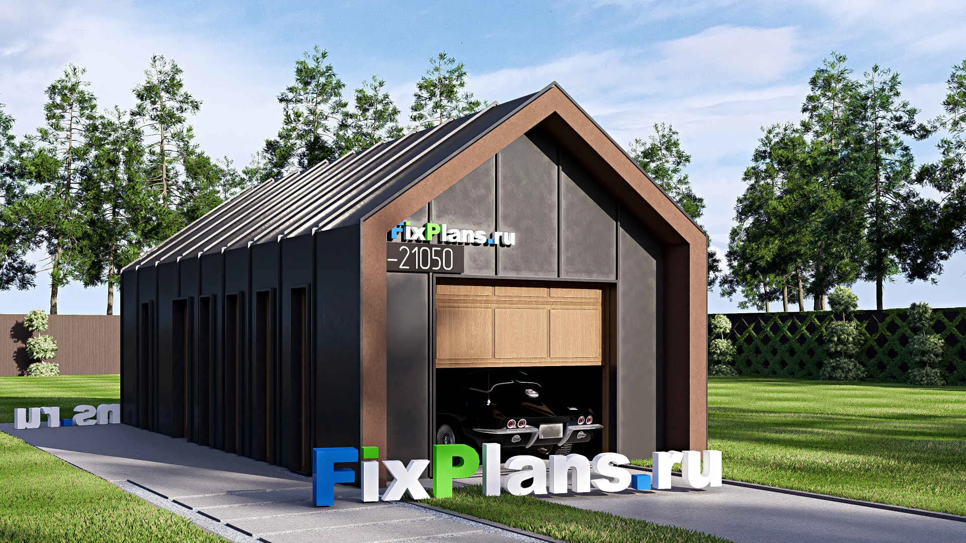 F-21050 - Проект гаража 5 на 10, площадью 40 м² на 1 машиноместо
